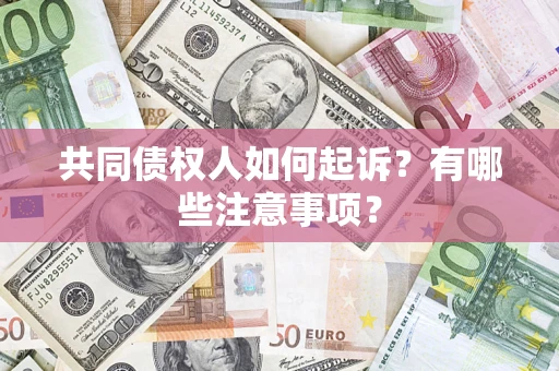 济南共同债权人如何起诉？有哪些注意事项？